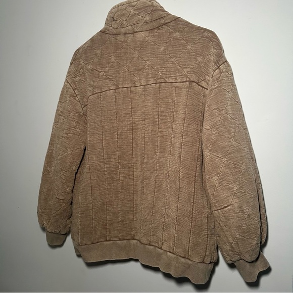 We The Free People Luna Cozy Lagenlook Quilted Puffer Neutral Bomber Jacket S - Picture 14 of 15